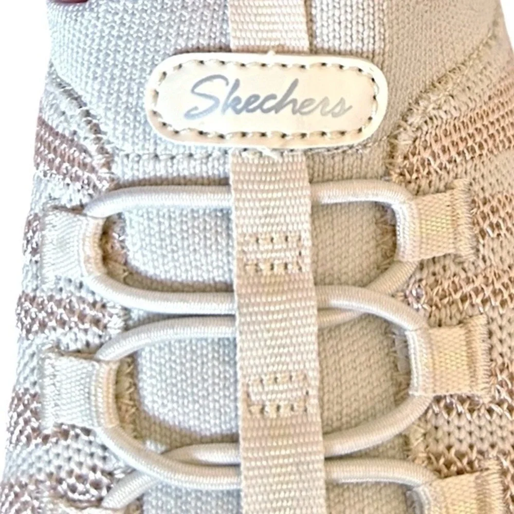 Skechers Active Air‎ Cooled Walking Sneakers 9.5 White Pink Slip On Memory Foam